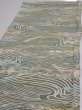 Photo3: 3H02z60  Japanese Kimono Silk  FABRIC Wave Olive 45.7x14.2 (3)