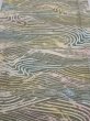 Photo1: 3H03z90  Japanese Kimono Silk  FABRIC Wave Olive 64.6x14.0 (1)