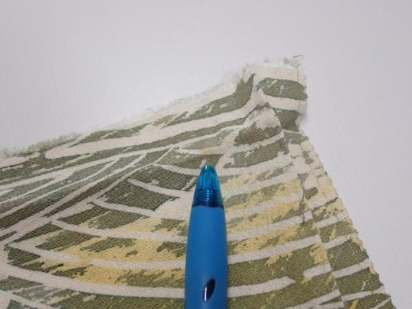 Photo6: 3H03z90  Japanese Kimono Silk  FABRIC Wave Olive 64.6x14.0 (6)