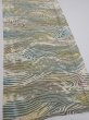 Photo2: 3H05z90  Japanese Kimono Silk  FABRIC Wave Olive 65.0x14.0 (2)