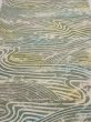 Photo1: 3H06z60  Japanese Kimono Silk  FABRIC Wave Olive 41.7x14.0 (1)