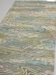 Photo3: 3H06z60  Japanese Kimono Silk  FABRIC Wave Olive 41.7x14.0 (3)