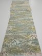 Photo5: 3H06z60  Japanese Kimono Silk  FABRIC Wave Olive 41.7x14.0 (5)