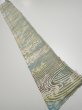 Photo5: 3H07z40  Japanese Kimono Silk  FABRIC Wave Olive 57.9x7.3 (5)