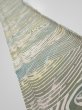Photo1: 3H08z50  Japanese Kimono Silk  FABRIC Wave Olive 55.9x7.3 (1)