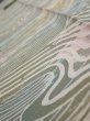 Photo4: 3H09z60  Japanese Kimono Silk  FABRIC Wave Olive 81.9x6.7 (4)