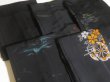 Photo9: RHG01z14  Japanese Kimono Silk BLACK HAORI 25pcs FREE SHIPPING (9)