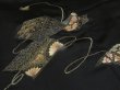 Photo9: RHG02z16  Japanese Kimono Silk BLACK HAORI 25pcs FREE SHIPPING (9)
