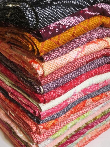Photo1: RSH03z10  Japanese Kimono Silk SHIBORI HAORI 20pcs FREE SHIPPING (1)