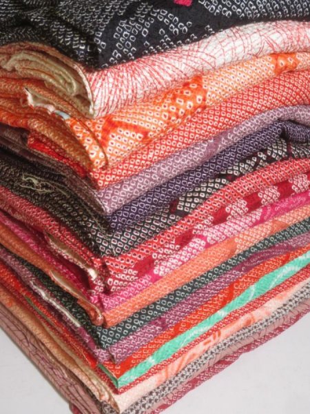 Photo1: RSH04z10  Japanese Kimono Silk SHIBORI HAORI 20pcs FREE SHIPPING (1)