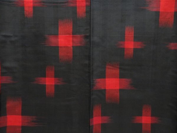 Photo5: 5423T07z570 Vintage Japanese Kimono Silk TSUMUGI  Black (5)