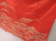 Photo4: 5423T13z1120 Vintage Japanese Kimono Silk FURISODE Wave Dark salmon (4)