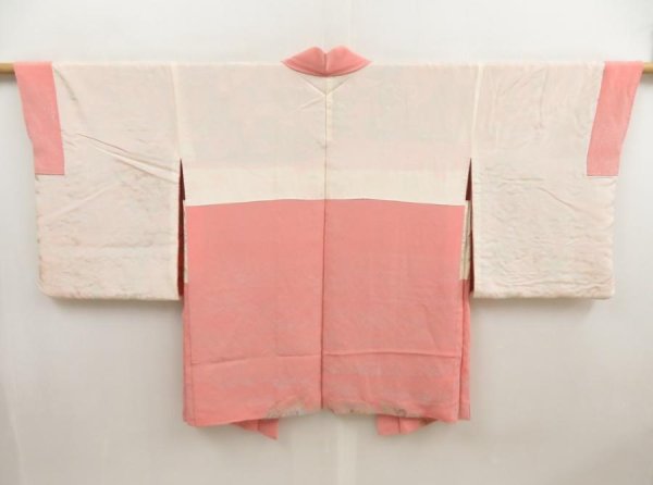Photo5: 5423T01z710 Vintage Japanese Kimono Silk HAORI Plum blossom Pink (5)