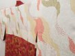 Photo7: 5423T02z640 Vintage Japanese Kimono Silk HAORI  Dark red (7)