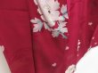 Photo3: 5423T04z630 Vintage Japanese Kimono Silk KOMON Flower Wine red (3)