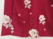 Photo4: 5423T04z630 Vintage Japanese Kimono Silk KOMON Flower Wine red (4)