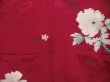 Photo5: 5423T04z630 Vintage Japanese Kimono Silk KOMON Flower Wine red (5)