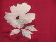 Photo6: 5423T04z630 Vintage Japanese Kimono Silk KOMON Flower Wine red (6)