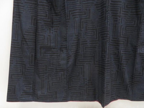 Photo4: 5423T05z760 Vintage Japanese Kimono Silk TSUMUGI  Black (4)