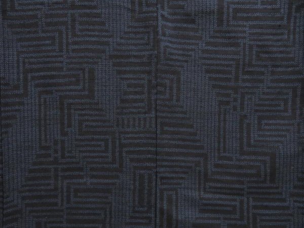 Photo5: 5423T05z760 Vintage Japanese Kimono Silk TSUMUGI  Black (5)