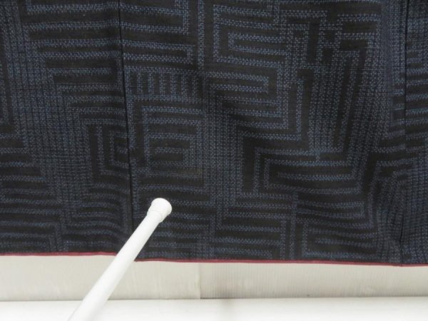 Photo6: 5423T05z760 Vintage Japanese Kimono Silk TSUMUGI  Black (6)