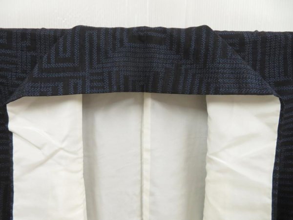 Photo8: 5423T05z760 Vintage Japanese Kimono Silk TSUMUGI  Black (8)