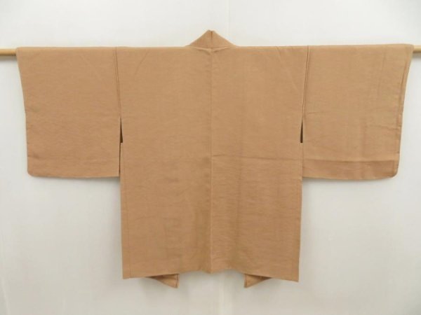 Photo1: 5427T01z520 Vintage Japanese Kimono Silk HAORI Shibakusa Dark champagne (1)