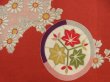 Photo4: 5427T04z400 Vintage Japanese Kimono Silk HAORI Flowers Dark orange (4)