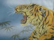 Photo3: 5427T07z720 Vintage Japanese Kimono Wool Men's HAORI Tiger Gray (3)