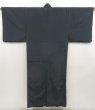 Photo1: 5427T09z920 Vintage Japanese Kimono Silk Men's  Plain Dark gray (1)