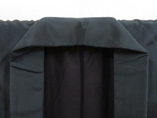 Photo5: 5427T09z920 Vintage Japanese Kimono Silk Men's  Plain Dark gray (5)