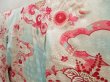 Photo2: 5427T12z890 Vintage Japanese Kimono Silk FURISODE Peony Light blue (2)