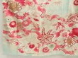 Photo6: 5427T12z890 Vintage Japanese Kimono Silk FURISODE Peony Light blue (6)
