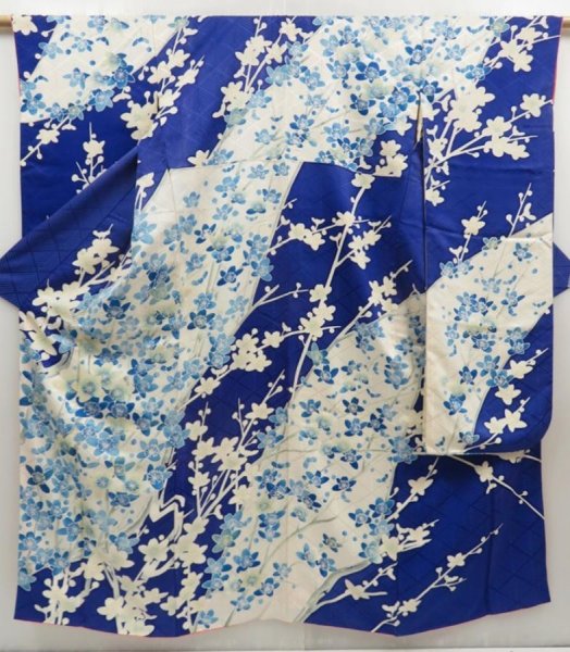 Photo1: 5427T13z1050 Japanese Kimono Silk FURISODE Plum blossom (1)