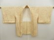 Photo5: 5501T01z520 Vintage Japanese Kimono Silk HAORI Flower Light cream (5)