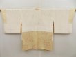 Photo6: 5501T01z520 Vintage Japanese Kimono Silk HAORI Flower Light cream (6)