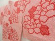 Photo2: 5501T03z610 Vintage Japanese Kimono Silk SHIBORI HAORI Peony Light red (2)