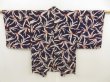 Photo1: 5501T04z360 Vintage Japanese Kimono Silk HAORI  Dark purple (1)