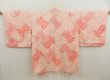 Photo1: 5501T05z550 Vintage Japanese Kimono Silk SHIBORI HAORI Flower Pink (1)