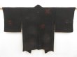 Photo1: 5501T06z440 Vintage Japanese Kimono Silk HAORI Sayagata Black (1)