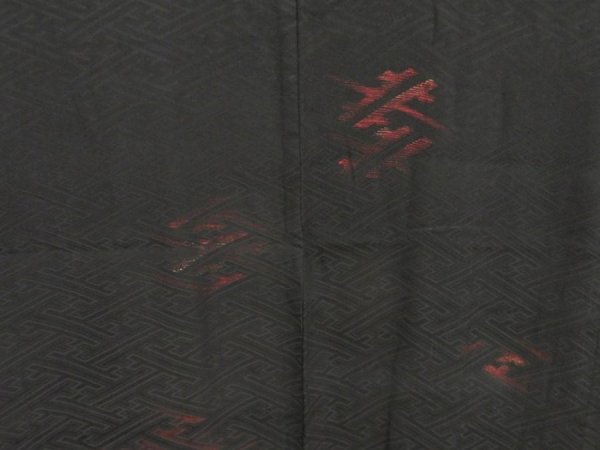 Photo3: 5501T06z440 Vintage Japanese Kimono Silk HAORI Sayagata Black (3)