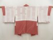 Photo6: 5501T08z530 Vintage Japanese Kimono Silk HAORI  Pink-Brown (6)