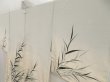 Photo2: 5501T09z710 Vintage Japanese Kimono Silk HAORI Leaf Light gray (2)