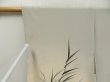 Photo5: 5501T09z710 Vintage Japanese Kimono Silk HAORI Leaf Light gray (5)