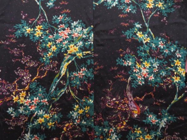 Photo3: 5501T10z420 Vintage Japanese Kimono Silk HAORI Tree Purple-Black (3)