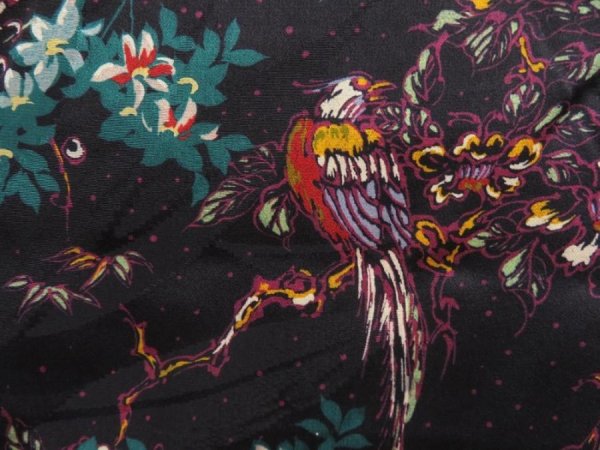 Photo4: 5501T10z420 Vintage Japanese Kimono Silk HAORI Tree Purple-Black (4)