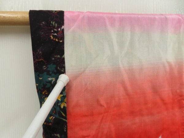 Photo8: 5501T10z420 Vintage Japanese Kimono Silk HAORI Tree Purple-Black (8)