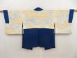 Photo7: 5501T11z510 Vintage Japanese Kimono Silk HAORI Tree Oriental blue (7)