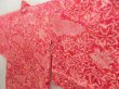 Photo2: 5501T12z450 Vintage Japanese Kimono Silk SHIBORI HAORI Maple Red-Pink (2)