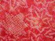 Photo4: 5501T12z450 Vintage Japanese Kimono Silk SHIBORI HAORI Maple Red-Pink (4)
